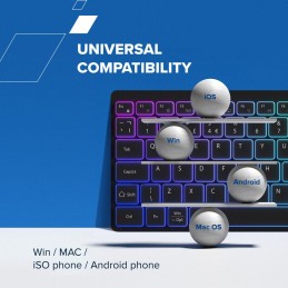 CANYON keyboard HKB-W11 EN/CS RGB Dual Mode Wireless White