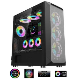 1stCOOL MiddleTower Wind Storm Black, E-ATX, USB3.0 + set 4x ARGB fan