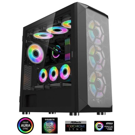 1stCOOL MiddleTower Wind Storm Black, E-ATX, USB3.0 + set 4x ARGB fan