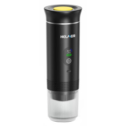 HELMER přenosný elektrický kávovar CM 90/ 3v1/ 20 bar/ baterie 2500 mAh/ šálek 120ml/ ohřev vody/ USB-C/ černý