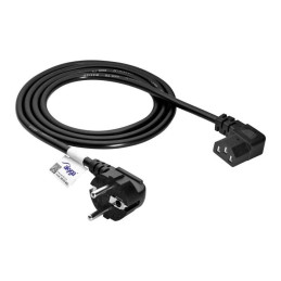 Akyga Angle Power Cable CU 3x0.75mm2 CEE 7/7 / IEC C13 1.5m