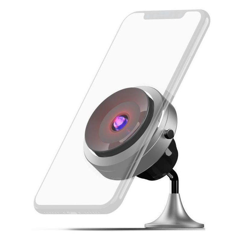MISURA držák mobilu s elektrickou přísavkou a bezdrátovým nabíjením MA05 - stříbrný