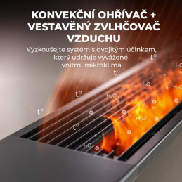 AENO FH2S Chytré Topení,konvekce + efekt plamene, 2000W, Černá