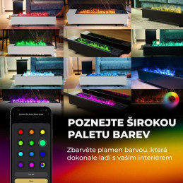 AENO FH2S Chytré Topení,konvekce + efekt plamene, 2000W, Černá