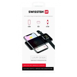 Swissten bezdrátová nabíječka pad 2v1 černá
