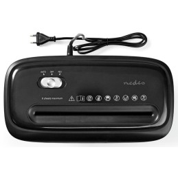 POŠKOZENÝ OBAL - NEDIS skartovačka PASH120BKA4/ formát A4/ velikost řezu 4x30mm/ stupeň utajení (DIN) 4/ objem nádoby 12 l/ če..