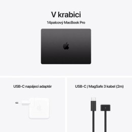 Apple MacBook Pro 14'' / M4 PRO / 14C CPU / 20C GPU / 24GB RAM / 1TB SSD / Vesmírně černý