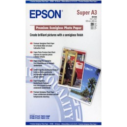 EPSON fotopapír C13S041328/ A3+/ Premium Semigloss Photo / 20 listů