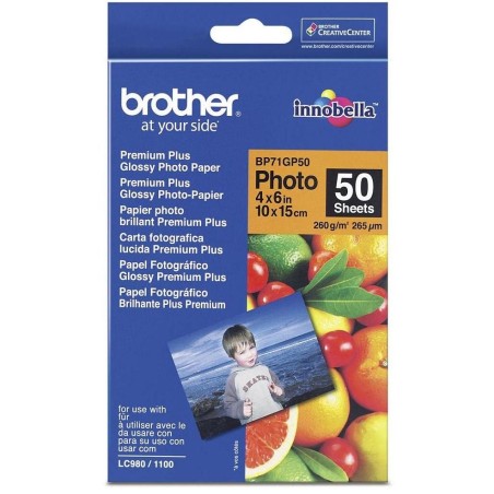 BROTHER fotopapír BP71GP50/ 10x15cm/ Premium Glossy/ 260g/ 50 listů