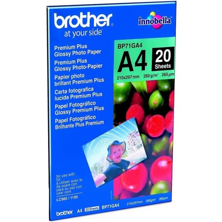BROTHER fotopapír BP71GA4/ A4/ Premium Glossy/ 260g/ 20 listů