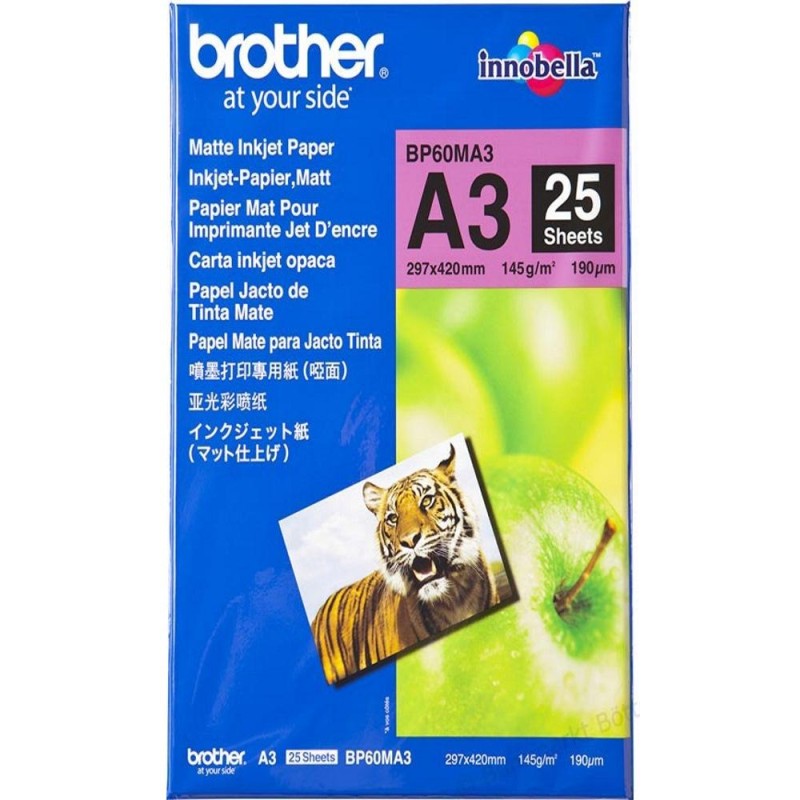 BROTHER fotopapír BP60MA3/ A3/ Foto Matt/ 190g/ 25 listů
