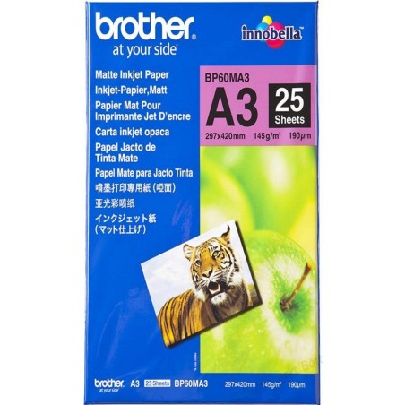 BROTHER fotopapír BP60MA3/ A3/ Foto Matt/ 190g/ 25 listů