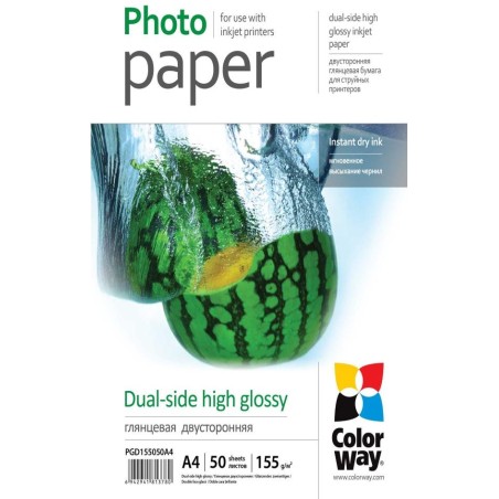 COLORWAY fotopapír/ oboustranný/ high glossy 155g/m2, A4/ 50 kusů
