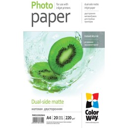COLORWAY fotopapír/ oboustranný/ matte 220g/m2, A4/ 20 kusů