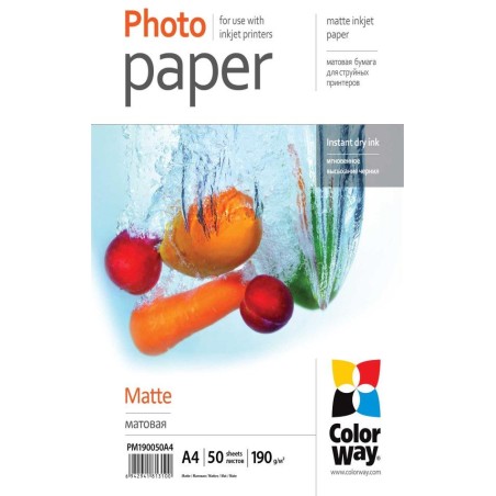 COLORWAY fotopapír/ matte 190g/m2, A4/ 50 kusů