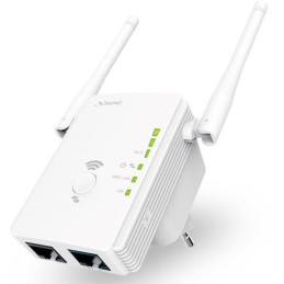 STRONG univerzální opakovač 300/ Wi-Fi standard 802.11b/g/n/ 300 Mbit/s/ 2,4GHz/ 2x LAN/ bílý