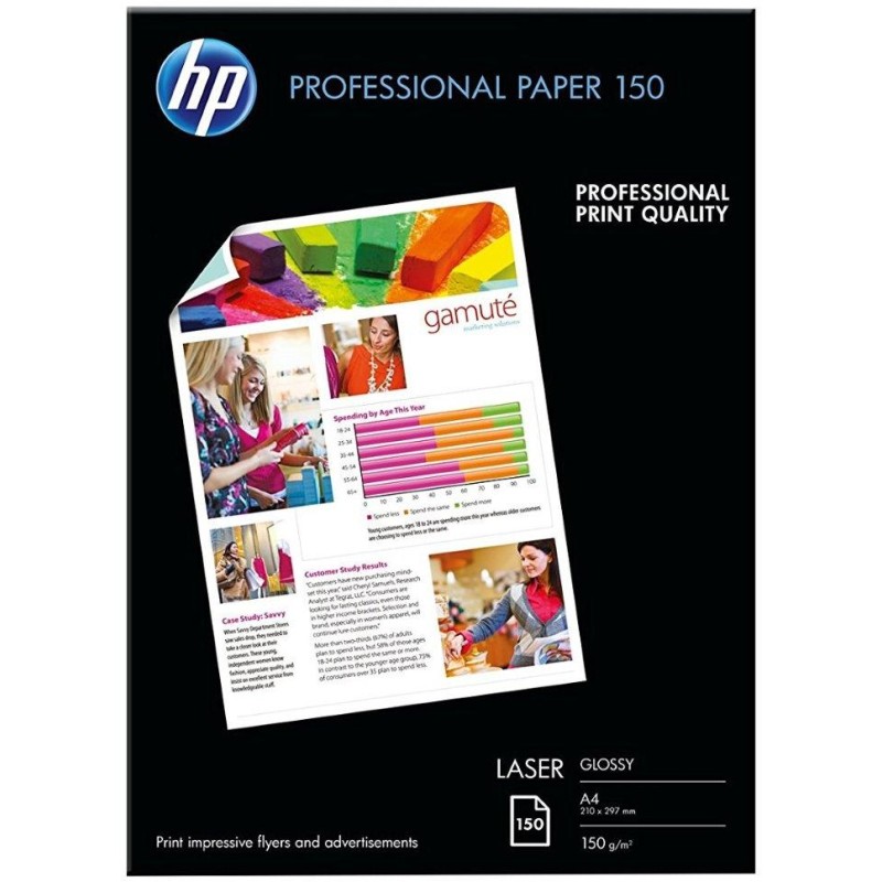 HP Professional Laser Photo Paper, Glossy, A4, 150 listů, 150 g/m2