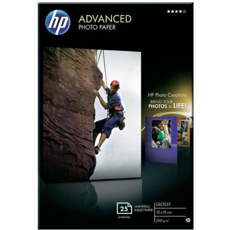 HP Lesklý fotografický papír Advanced Glossy Photo Paper - 25 listů, 10 x 15 cm, pro tisk bez okrajů