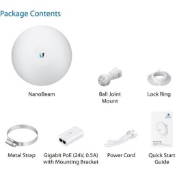 Ubiquiti NanoBeam 2AC 13 - AP/client 2.4GHz, anténa 13dBi MIMO2x2, airMAX AC, 1x Gbit RJ45, PoE 24V