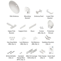 Ubiquiti AirFiber Dish 30dBi pro jednotku AirFiber 5XHD, 5 GHz, slant 45°, 65cm parabola