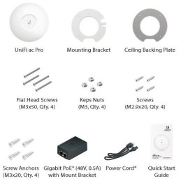 Ubiquiti UniFi AC PRO -  Wi-Fi 5 AP, 2.4/5GHz, až 1750 Mbps, 2x GbE, vnitřní/venkovní, PoE 802.3af/at