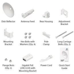 Ubiquiti PowerBeam 5AC Gen2 - AP/client 5GHz, anténa 25dBi MIMO2x2, airMAX AC, 1x Gbit RJ45, PoE 24V