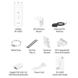 Ubiquiti AirFiber 5XHD - jednotka 5GHz pro PtP spoje 1Gbps+, 4096QAM, LTU technologie, 2x GbE