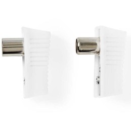 NEDIS IEC (koaxiální) konektor/ zástrčka + zásuvka - úhlový/ 2 kusy/ bílá/ BOX