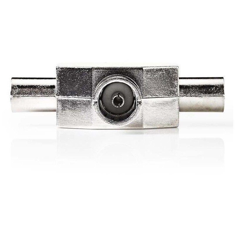 NEDIS koaxiální rozbočovač/ 2x IEC (koaxiální) zástrčka - IEC (koaxiální) zásuvka/ kov/ BOX