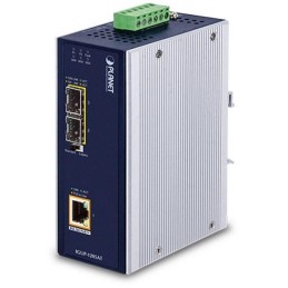 Planet IGUP-1205AT PoE++ konvertor 802.3bt, 1x 1000Base-T, 2x SFP 100/1000Base-X, dual power 12-56VDC, -40 až 75st.