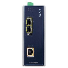 Planet IGUP-1205AT PoE++ konvertor 802.3bt, 1x 1000Base-T, 2x SFP 100/1000Base-X, dual power 12-56VDC, -40 až 75st.