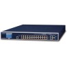 Planet GS-6320-24UP2T2XV L3-Switch, 24 x 1 Gb, 2 x 10 Gb, 2 x 10 Gb SFP+, 24 x PoE 802.3bt 600 W, 2 x Stromeingang, Touch-LCD