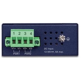 Planet IPOE-260-12V PoE průmyslový injektor, 2x port, 4x1Gb, 2x 802.3at 36/72W, DIN, IP30, -40~75°C, dual power 12-56VDC
