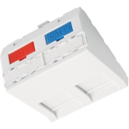 SOLARIX Modul French style Solarix 45x45mm pro 2 keystony úhlový bílý SXF-M-2-45-WH-U