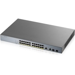 Zyxel GS1350-26HP 26 Port smart managed CCTV PoE switch, long range, 375W, 24x GbE, 2x combo RJ45/SFP