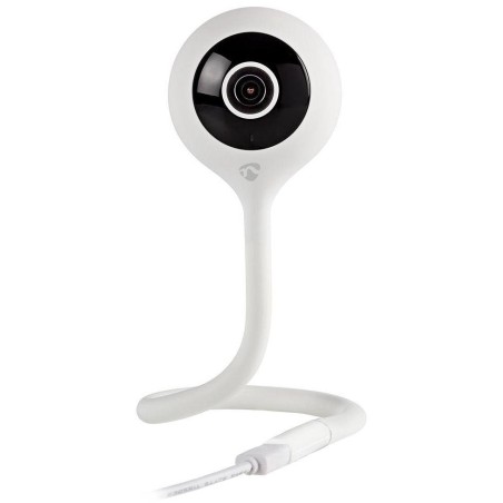 NEDIS IP Kamera/ Wi-Fi/ vnitřní/ 1080p/ senzor pro sledov. klimatu/ microUSB/ MicroSD/ Cloud/ Android/iOS/ adaptér/ bílá