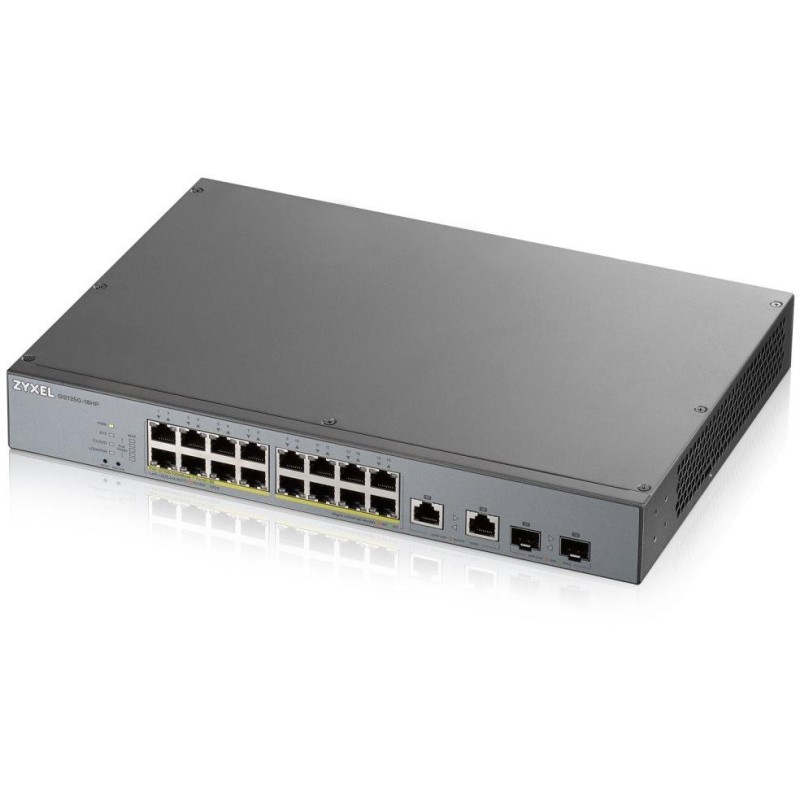 Zyxel GS1350-18HP 18 Port smart managed CCTV PoE switch, long range, 250W, 16x GbE, 2x combo RJ45/SFP
