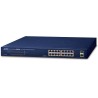 Przełącznik PoE Planet GSW-1820HP, 16x1Gb + 2x SFP 1Gb, PoE 802.3at 30/240W, VLAN, tryb rozszerzający 10Mb-250m, 802.3az