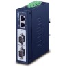 Planet MODBUS industrial gateway RS-232/422/485 to IP, 2x COM, 100Base-TX, RTU/ACSII, -40 to +75°C, 12-48VDC, IP30