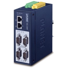 Planet MODBUS průmyslová brána RS-232/422/485 na IP, 4x COM, 100Base-TX, RTU/ACSII, -40až+75°C, 12-48VDC, IP40