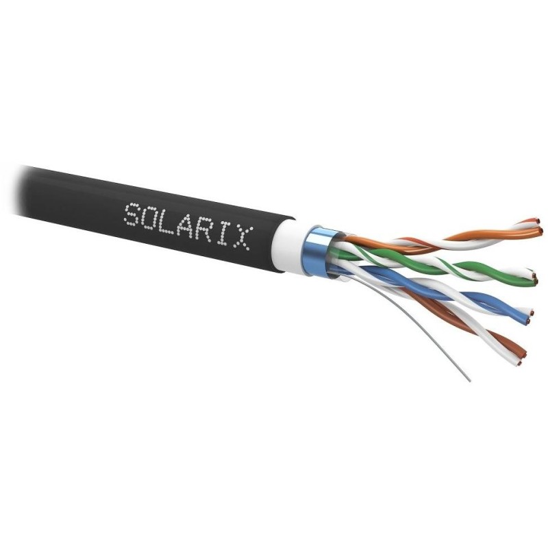 Solarix instalační kabel CAT5E FTP PVC+PE Fca dvojitý plášť 305m/cívka
