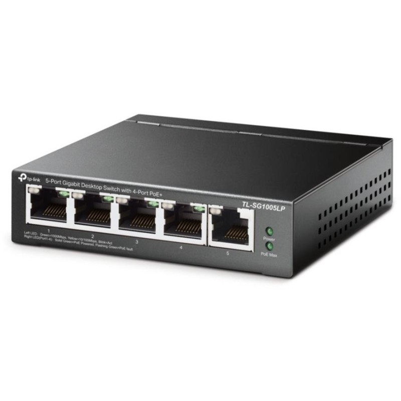 TP-Link TL-SG1005LP/ 5-portový PoE switch / 4x PoE+