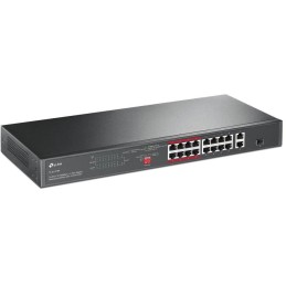 TP-Link TL-SG1218P 16-Port 10/100Mbps + 2-Port Gigabit Rackmount Switch with 16-Port PoE+