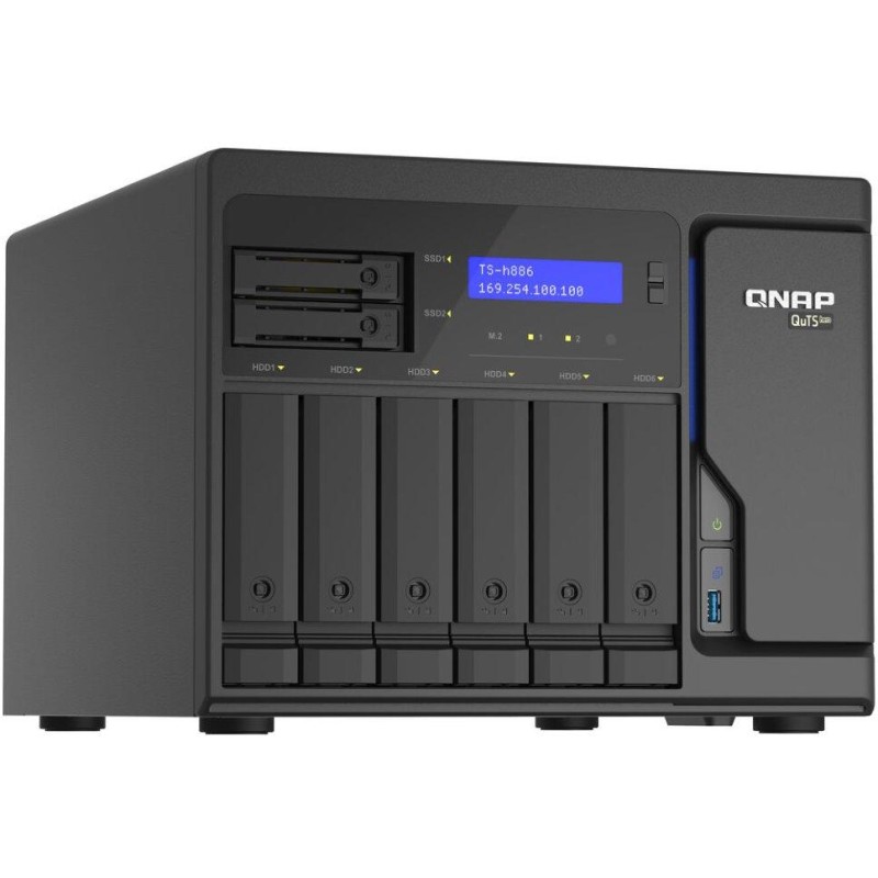 QNAP TS-h886-D1622-16G   Xeon D-1622/2,6-3,2GHz/16GBRAM/6x3,5SATA/2x2,5SATA/2xM.2/4x2,5GbE/3xUSB3.2/2xPCIe