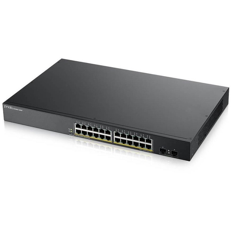 ZyXEL GS1900-24HP v2, 24-port GbE L2 PoE Smart Switch, rackmount, 170 Watt
