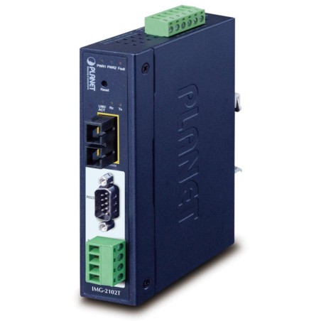 Planet MODBUS průmyslová brána RS-232/422/485 na IP, 1x COM, 100Base-FX SC MM 2km, RTU/ACSII, -40až+75°C, 9-48VDC,IP30