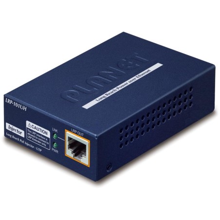 Planet LRP-101UH, UTP PoE extender, master, 10/100Base-TX, PoE 802.3at-30W, EFT+ESD, dosah 500m, -20 až 70°C