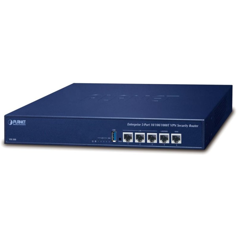 Planet VR-300 Enterprise router/firewall VPN/VLAN/QoS/HA/AP kontroler, 2xWAN(SD-WAN), 3xLAN