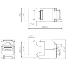 Solarix Keystone - multipack 24ks - 10G CAT6A STP RJ45 černý samořezný SXKJ-10G-STP-BK-SA