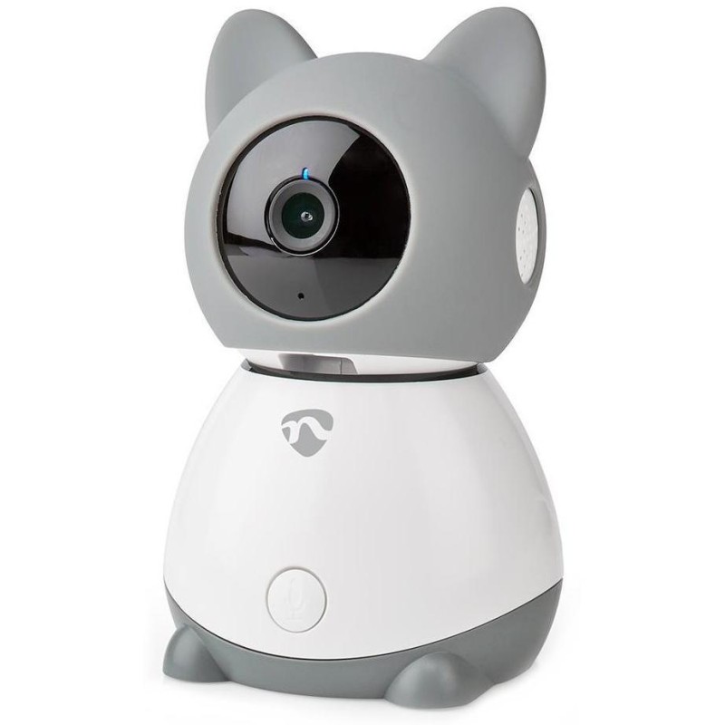 NEDIS IP kamera/ Wi-Fi/ vnitřní/ 1080p/ Micro SD/ Cloud/ snímač pohybu/ náklon/ noční vidění/ Android/ iOS/ šedo-bílá